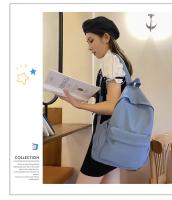 Mochila escolar impermeable de gran capacidad para mujer, mochila escolar con cremallera suave, Color sólido, mochila informal para adolescentes y niñas, suministro para estudiantes - details 28