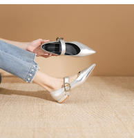 Nuevo Xiaoxiangfeng, hebilla de una palabra, tacón único puntiagudo, zapatos individuales, zapatos Lizhen - details 12