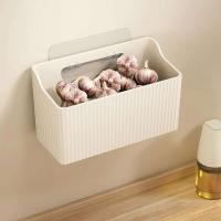 Instalación CA sin broca, cesta de iluminación de pared para cocina, baño, soporte para cebolla, jengibre o fruta - details 5