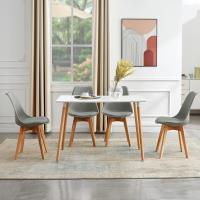 Juego de Mesa de Comedor y Sillas, 1 Mesa Redonda de 80 cm + 4 Sillas Blancas, de Diseño Nórdico - details 9