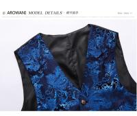 Chaleco steampunk dorado para hombre, talla asiática sin mangas, chaleco delgado, azul, rojo, plateado - details 6