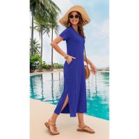 Vestido de Verano 2025 para Mujer Cuello en V, Abertura Lateral, Manga Corta, Tendencia de Moda - details 6