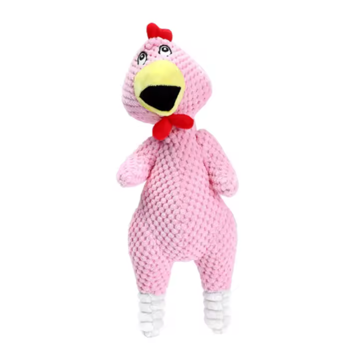 Juguete de peluche para masticar con forma de gallo para mascotas, juguete suave resistente a mordeduras con sonido para apretar, juguete interactivo creativo para aliviar el aburrimiento, entrenamiento para mascotas - 1