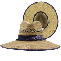 Simple trabajo hecho a mano mujeres hombres playa sombrero para el sol al aire libre ancho Jazz Panamá paja salvavidas mujeres sombrero de verano - details 5