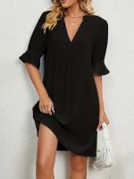Vestido con Mangas Bordadas Sueltas de 2023 Mayo 4 Cuello en V Moda de Verano para Mujeres de Europa y América - details 3