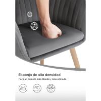 Silla de Comedor Estilo Vintage Juego de 1, Silla Cocina, Silla Nordica con Respaldo y Reposabrazos, Tela Pana, Estructura de Madera, Sillas para Tocador, Escritorio, Crema, EZS26cm-1 - details 104