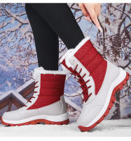 Zapatos de algodón de tubo de invierno, botas largas negras para mujer, botas de nieve cálidas y de forro polar grueso para exteriores, talla grande 42 para mujer - details 9