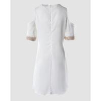 Vestido de verano con cuello en v para mujer, moda femenina, vestidos blancos - details 4