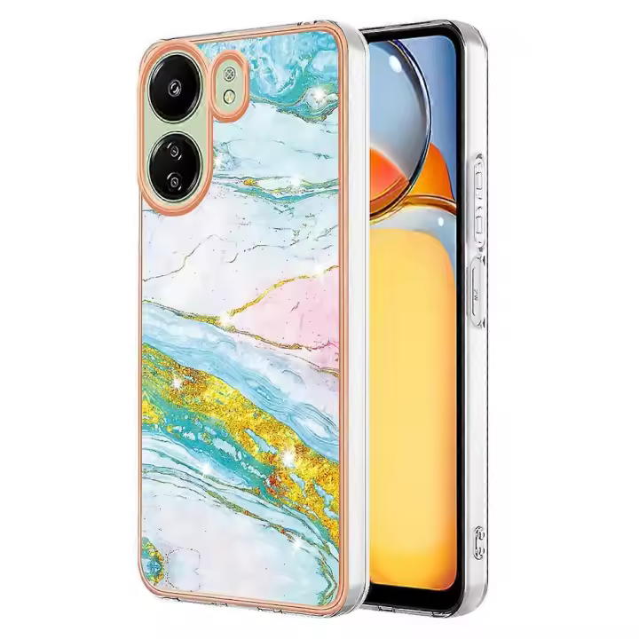 Funda IMD Serie-2 para Xiaomi Redmi 13C 4G/ Poco C65 4G TPU con marco de plástico mármol - 1