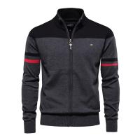 2025 nuevo Otoño e Invierno 100% algodón para hombre cárdigan con cremallera Casual Patchwork moda juvenil suéteres de punto para hombres - details 1