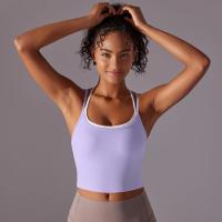Ropa interior deportiva de realce para mujer, sujetador de Yoga para Fitness, gimnasio, entrenamiento, correr, camiseta sin mang - details 49