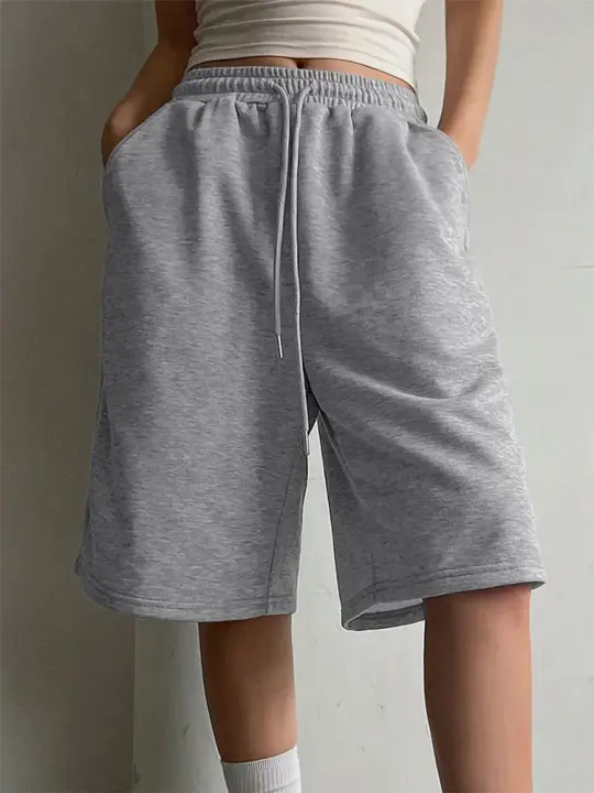 Novedad de Verano Pantalones Cortos para Mujer Moda Informal de Calle Ajuste Perfecto con Cordones - 1