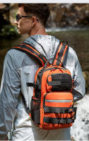 Mochila táctica para señuelos de pesca con soportes para caña, accesorios para cajas de peces grandes, para acampar al aire libre, senderismo, caza, bolso de hombro de viaje - details 3