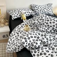 Juego de Cubierta de Edredón Estilo Ins con Diseño Floral Funda de Sábana Plana y Fundas de Almohada sin Relleno para Niños y Niñas Linen de Cama de Twin Single Queen - details 6