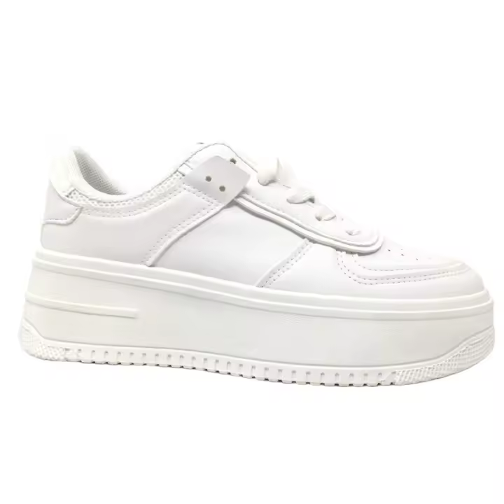 Zapatillas blancas para mujer, plataforma, cordones, deportes modernos - 1