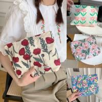 Bolsa de Maquillaje Floral de Algodón Monedero de Bolsillo con Cierre de Cremallera para Mujeres - details 2
