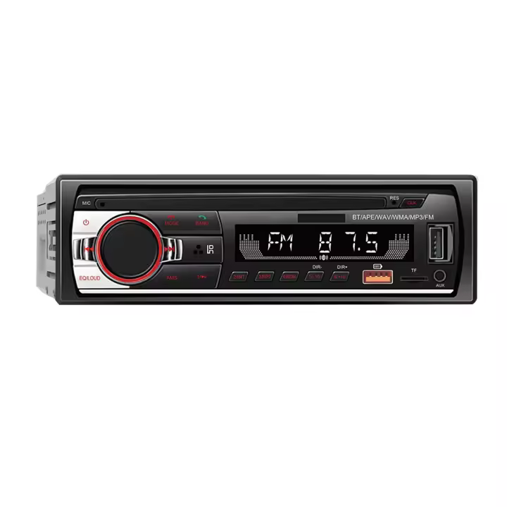 Reproductor MP3 con Bluetooth para coche, Radio FM, estéreo, manos libres, llamada, pantalla LED de retroiluminación, carga USB, CD, 12V - 1