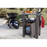 Mueble Barbacoa Grande para terraza o jardín Exterior con Ruedas, Capacidad 207 litros, Color Marrón - details 13