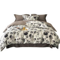 Svetanya Juego de Ropa de Cama con Diseño Floral Pastoral en Amarillo y Morado Tamaño Queen y King Algodón Egipcio Ajustable - details 9