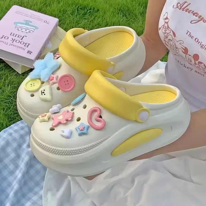 Nuevas Sandalias de Verano para Mujer Zapatillas de Playa de Goma Engrosada con Suela Hueca - 1
