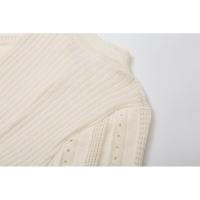 BUNO-Vestido Midi elegante de punto con una hilera de botones, vestidos de retales para mujer, bata de verano para mujer, batas negras y Beige para fiesta de noche - details 21