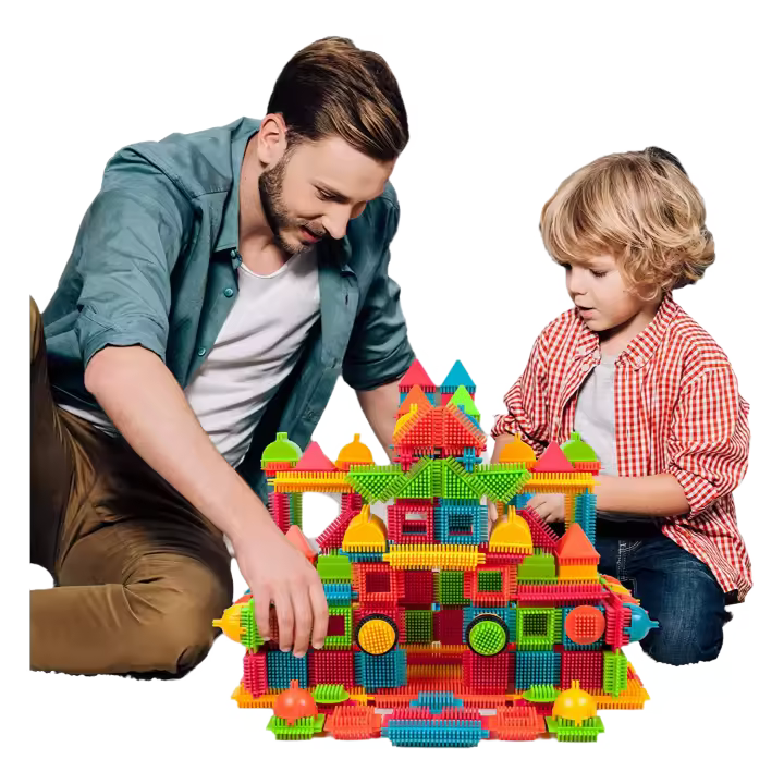 Juguetes De Bloques De Construcción DIY Para Niños Educativos Interactivos De Modelado Con Bloques Interconectables Para Niños Pequeños Asamblea Familiar - 1