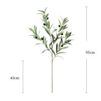 Rama de olivo Artificial de 4 tenedores, 95cm, elegante olivo falso, hoja de olivo simulada hecha a mano de plástico, decoración de jardín al aire libre - details 0