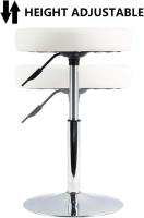 barbero Redondo Cuero PU Sala Consulta Sala Estar Barra Cocina Multifuncional Ajustable en Altura sin Respaldo Rosa - details 19