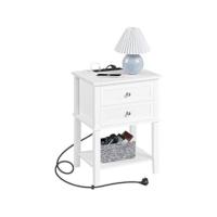 Mesita de Noche con 3 Cajones Mesilla de Noche de Nórdico para Dormitorio Mesita Auxiliar Minimalista para Cama Blanco - details 8