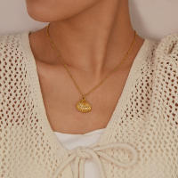 Collar con colgante de concha de viento de playa para mujer, nicho de acero inoxidable, moda de personalidad, viajero - details 7