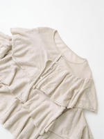 Nueva Primavera-Otoño OUWU Blusa de Punto Fino y Hermosa con Cuello en V y Volantes - details 3