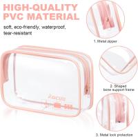 2 PCS Neceser de Maquillaje de PVC, Bolsas Transparentes para Avión, Bolsa de Cosmético Organizador Mujer Impermeables para Viajes, Almacenamiento, Baño - details 1