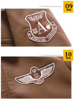 Traje de vuelo con cuello abatible para hombre, ropa de cuero, chaquetas de lana de locomotora, abrigos cálidos, Tops de ocio engrosados de invierno, nuevo - details 10