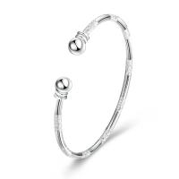 Pulsera abierta chapada en plata de cobre esmerilado para mujer, pulsera de palo dorado de moda Simple de Europa y Estados Unidos - details 0
