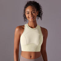 Tops para mujer, Top moldeador de punto de Color sólido, ropa de Yoga recortada en la espalda, deportes, correr, camiseta sin mangas - details 39