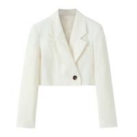 TRAFZA-Blazer de tendencia para mujer, traje recortado de curva elegante con bolsillos en el pecho, para ir a la Oficina, novedad - details 3