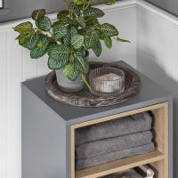 Armario de Baño de Piso con 2 Estantes Abiertos Mueble de Almacenamiento de Ropa Sucia de 35 x 30 x 105cm - details 17