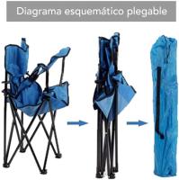 Silla Plegable de Camping de Acero, 50x50x80cm, Silla de Acampada Plegable, Ideal para Camping o Pesca, Estructura de Acero Resistente y Asiento de Lona Impermeable - details 0