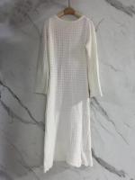 Vestido largo de punto con cuello redondo para mujer, ropa de calle de manga larga, 2024 - details 1