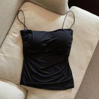 Camisetas sin mangas para mujer con sujetador incorporado, camisetas sin mangas con tirantes finos para mujer, camisetas informales - details 4