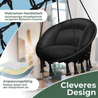 Silla Colgante con Cojín - Sillón Colgante Chill para Adultos y Niños Hamaca hasta 150 kg Asiento Colgante Suspensión Interior y Exterior Sala de Estar y Jardín Terraza, Beige - details 17