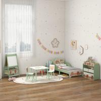 Mesa Infantil de 3 Piezas con 2 Sillas Juego de Muebles para Actividades para Niños de 3 a 8 Años para Dormitorio Sala de Juegos Verde y Blanco - details 8