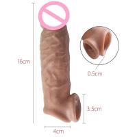 Juguetes sexuales reutilizables para hombres, Juguetes sexuales de tiempo para hombres, condones de silicona de castidad, funda de anillo de extensión - details 1