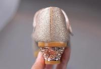 Zapato de cuero para niños, zapatos de princesa dulces para niñas con pajarita de diamantes de imitación, zapatos versátiles de moda para niños con tacones para fiesta - details 12