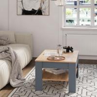 Mesa de centro, mesa central, mesa de sofá, madera ecológica, diseño moderno, estilo nórdico, medidas: 92,2 x 65 cm - details 31