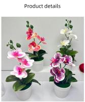 Nueva orquídea mariposa simulada de 26cm, regalos DIY, bonsái de orquídea Artificial, bonsái de flores artificiales para oficina interior y exterior - details 5