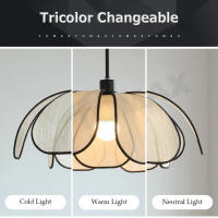 TOMAXIN-Lámpara de techo de pétalos Retro, bombilla LED E27 de tres colores, para comedor, sala de estar, dormitorio, salón de té - details 1