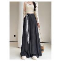 Pantalones de Pierna Ancha de Tencel Encaje Alto Cintura, Ajuste Suelto, Estilo de Verano, Mangas Largas - details 22