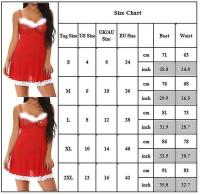Conjunto de lencería navideña para mujer, minivestido rojo de Papá Noel, picardías, ropa de dormir - details 1