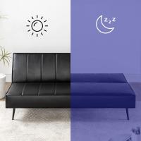 Sofá Cama Plegable 2 en 1 - Adecuado para habitaciones de invitados y espacios pequeños - PVC Negro - details 1
